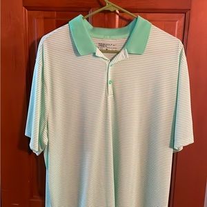 Nike Men's Green Striped Polo Shirt